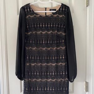 Ronni Nicole Long Sleeve Lace Shift Dress